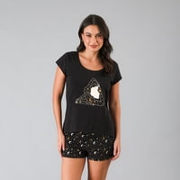 Pijamas Top M. Corta + Short Flores Mujer 33860-2