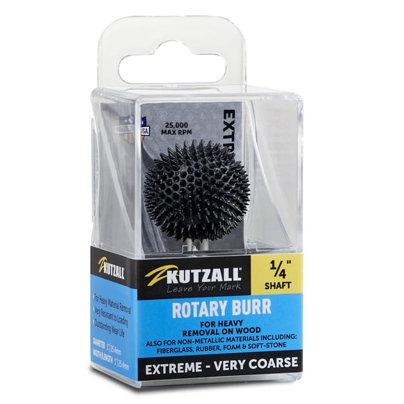 Rotary Burr Kutzall Extreme Sphere tallado en madera muy gruesa