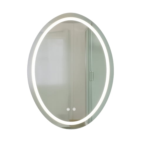 Joytek - Espejo Ovalado Touch Con Luz Led 3 Colores 60 X 80 Cm