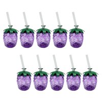 Bothyi - 10 Tazas De Uva Para Agua, Leche, Hielo, Café, Bonitas, Resistentes Al Frío, 500 Ml, Fáciles De Usar, Moradas