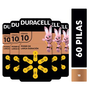 Duracell - Pack 60 Pilas Audífono Tamaño 10