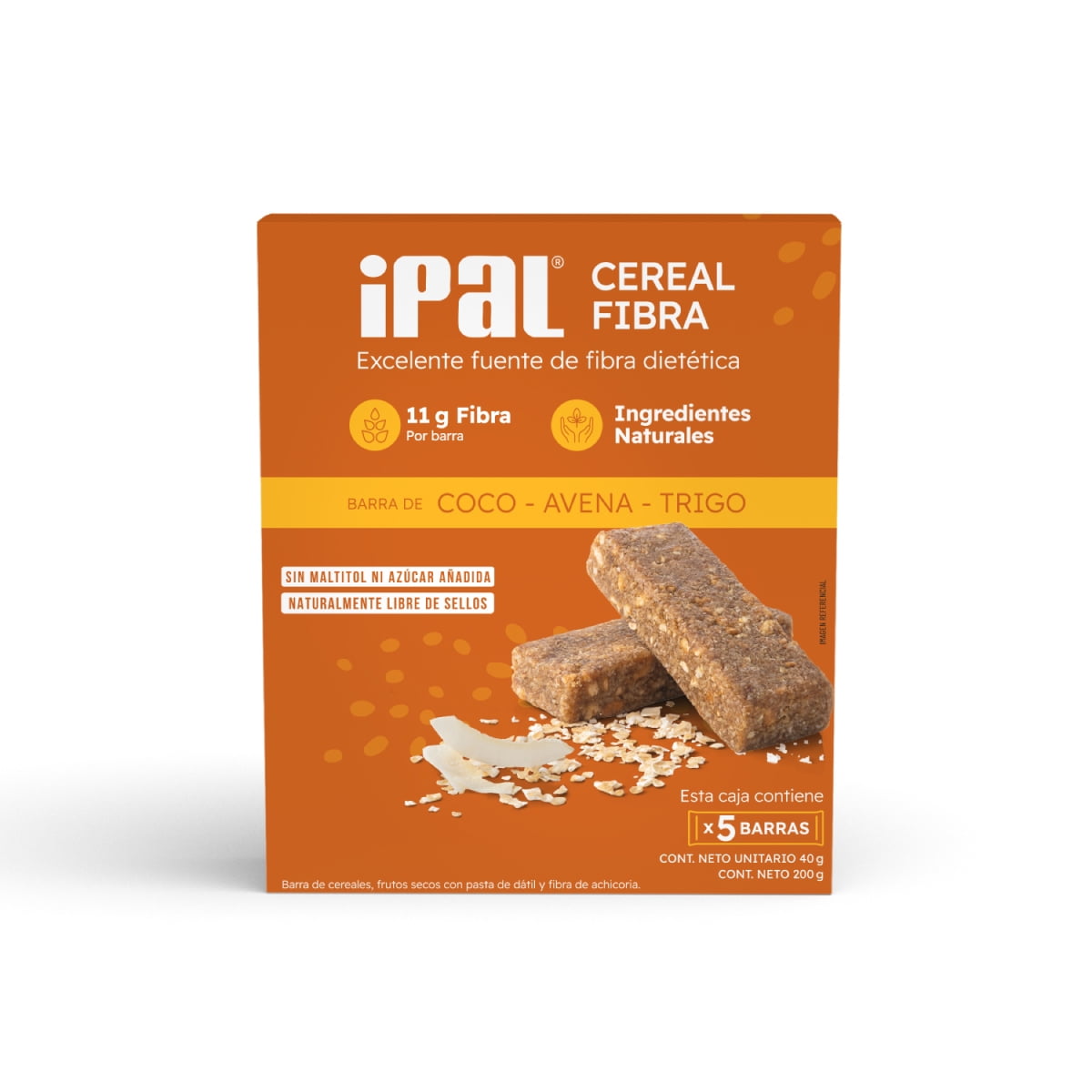 Barritas De Cereales Ipal Cereal Fibra De Coco Avena Y Trigo