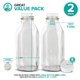 thumbnail image 2 of Botellas de vidrio para leche para tu hogar 1L (paquete de 2) con tapas, 2 of 6