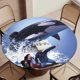 thumbnail image 5 of Free Willy-theme Fitted Round Tablecloths Elastic Edged Table Covers Waterproof Table Cloth for Kitchen Holiday Party Tables Decor 120cm, 5 of 6