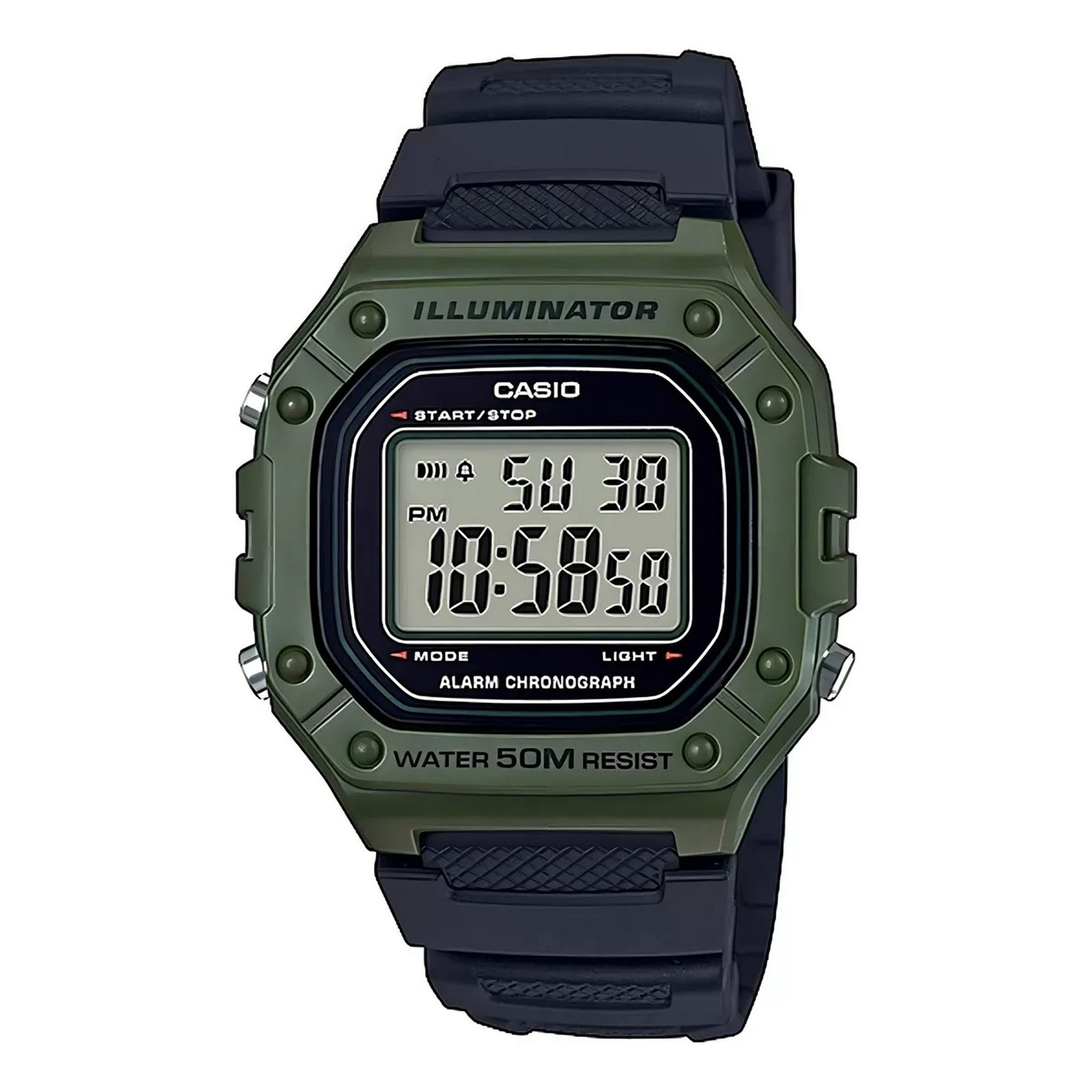 Reloj Casio W-218h-3av – Verde Militar, Resistente Y Cómodo