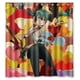 thumbnail image 1 of Cortina de ducha de baño con diseño de anime de chica encantadora con ganchos, tamaño 66 x 72 pulgadas, 1 of 3