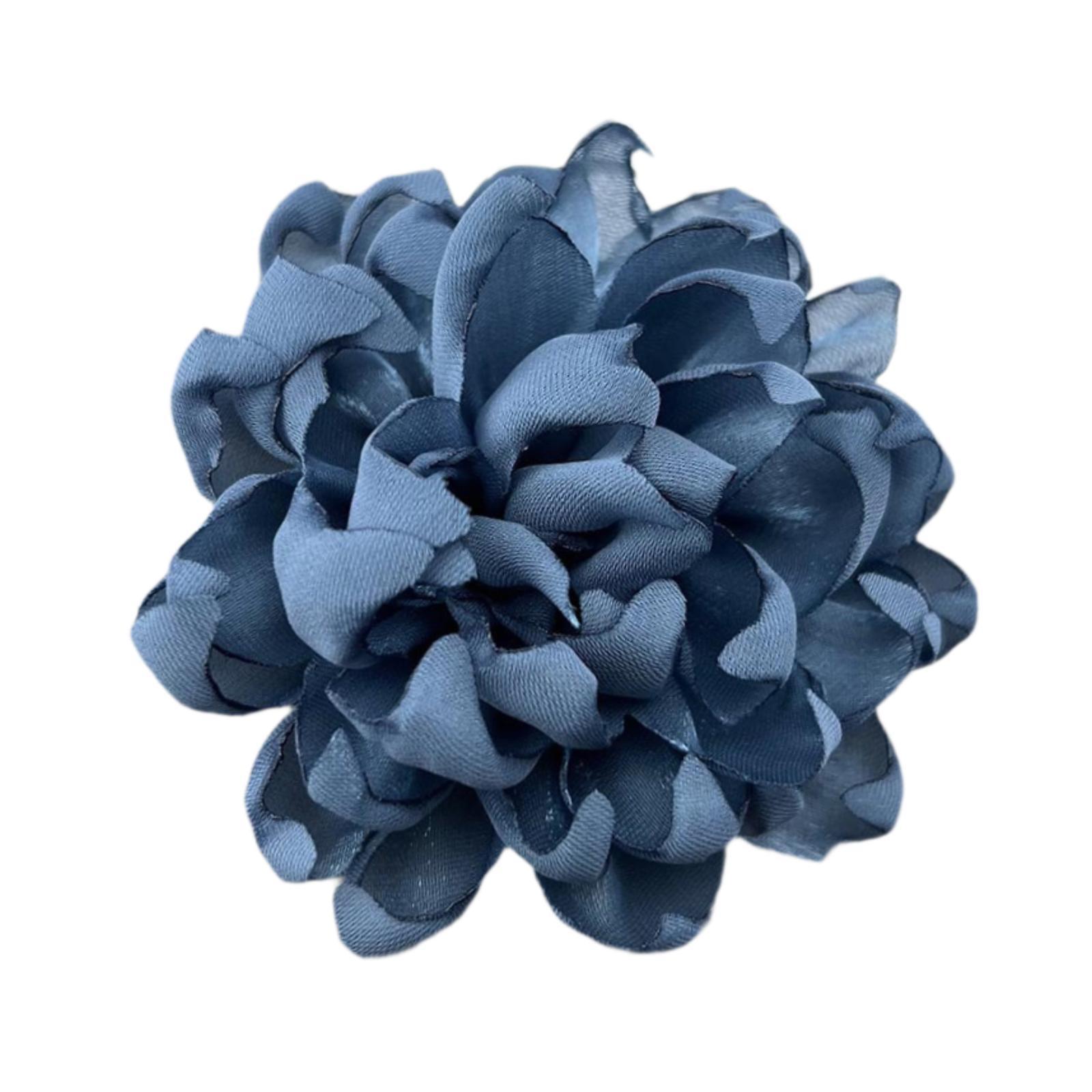 Magideal - Broche De Flor De Camelia De Satén, Pin De Flor Para Mujeres Y Niñas, Elegante Pinza Para El Pelo Con Flores, Boutonniere Para Regalos De Joyería Para Azul Oscuro