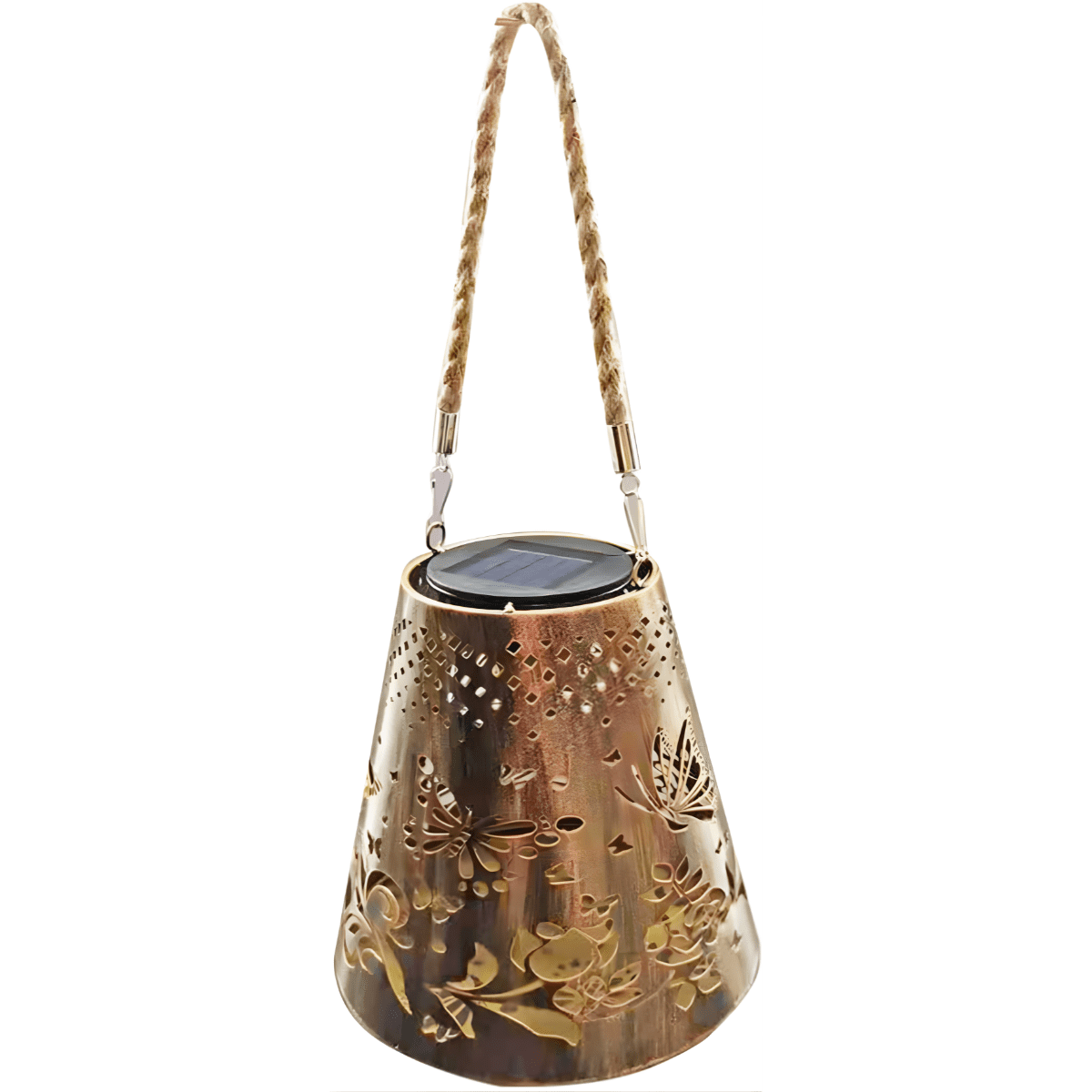 Genérico - Lámpara Exterior Jardín Metal Carga Solar Diseño Mariposas