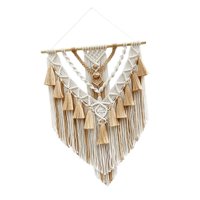 Magideal - Elegante Tapiz De Macramé Bohemio Hecho A Mano Con Flecos De Borlas, Colgante De Adorno Para Apartamento, Habitación De Bebé, Guardería, Decoración De Caqui