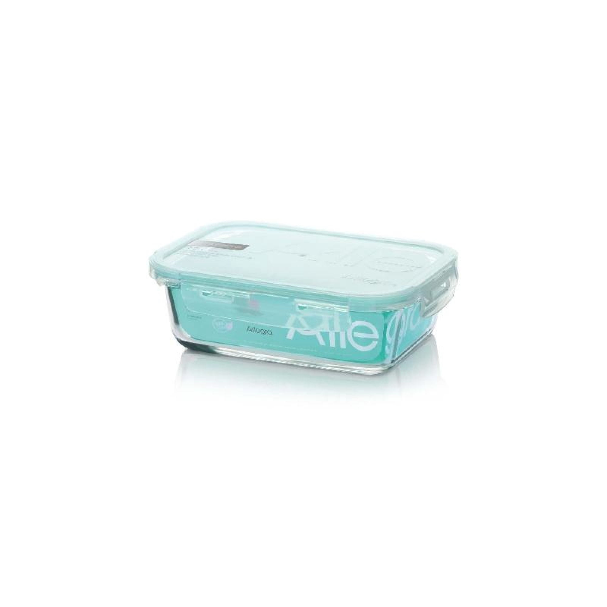 Hermético Vidrio Rectangular 420ml 1 Pieza Transparente 1 Un. Allegra