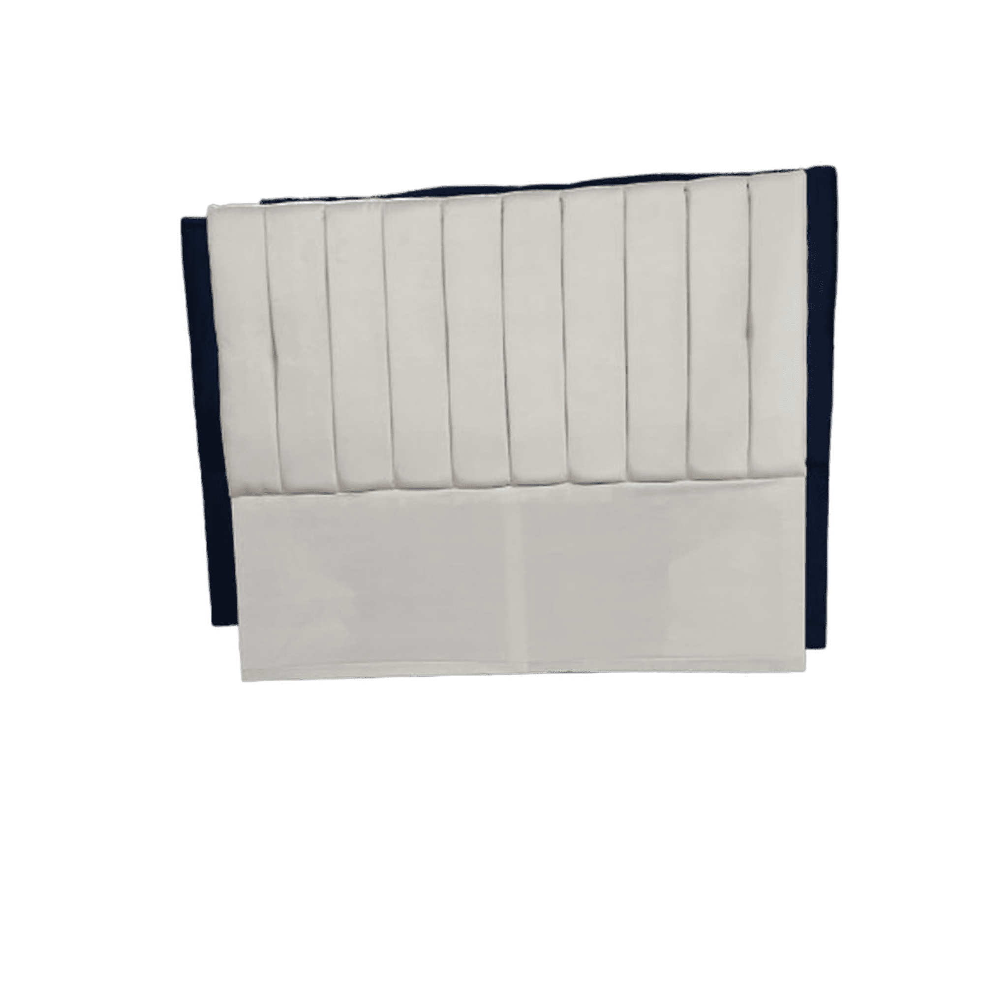 Rous Muebles - Respaldo Premium, Cama Dos Plazas, Color Blanco, Diseño Acanalado