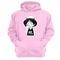 Genérico - Poleron Canguro Luffy Rosa Talla M Unisex