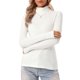 thumbnail image 1 of INSPIRE CHIC Suéter de Cuello Alto para Mujer de Manga Larga Básico Casual Tejido Ajustado Jersey S Blanco, 1 of 6