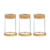 Bothyi - Jarrones De Vidrio De 3 Piezas Para Propagar Plantas Hidropónicas, De Mesa, Color Marrón Claro