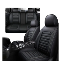 Genérico - Funda Cubre Asiento Ecocuero Set 5 Asientos Negro
