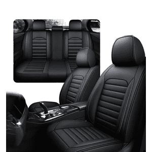 Genérico - Funda Cubre Asiento Ecocuero Set 5 Asientos Negro