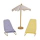 thumbnail image 4 of 3 Piezas 1:12 Silla De Playa Y Sombrilla Para Casa De Mu?ecas Para Jardín En Miniatura Interior Azul Amarillo, 4 of 5