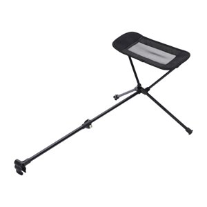 Ioensy - Reposapiés Plegable Para Silla De Camping, De Aleación De Aluminio, Retráctil, 45-74 Cm, Color Negro