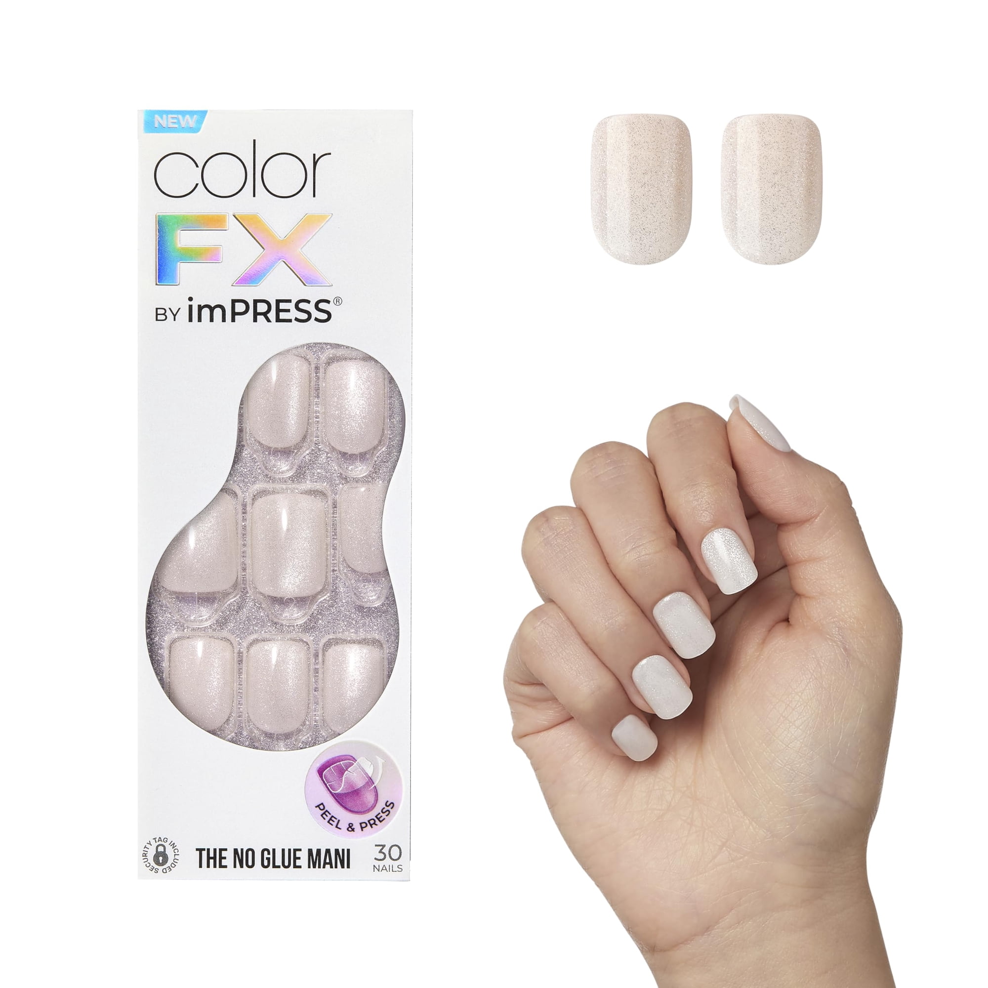 Pantalón Corto De Color Blanco Claro Impress Rebel' Color Fx De Press-on Nails