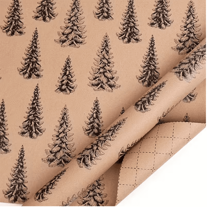 Wakeshome - 10 Papel De Regalo Para Navidad Pliego 50x70cm Kraft Marrón