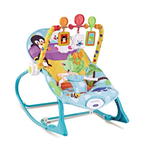 Pumucki - Silla Nido Mecedora Con Música, Color Celeste
