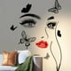 thumbnail image 2 of 2 Sheet, Beautiful Eye Red Lip Butterfly Wall Sticker, Living Room Bedroom Decorative Background Sticker, Reusable Self-adhesive PVC Wall Sticker, 11.8in*23.6in*2, 2 of 2