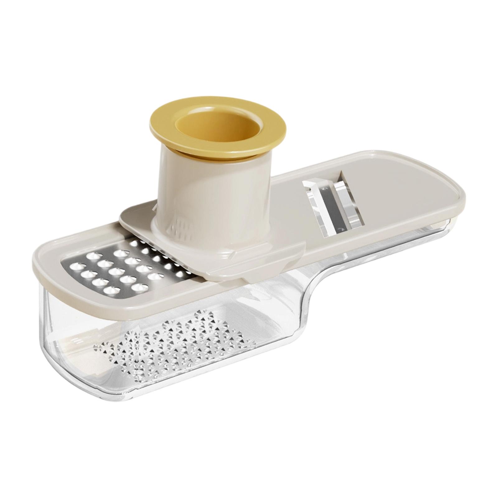 Magideal - Rallador De , Jengibre Y Cortador De Verduras, Utensilio De Cocina Multifunción De Acero Inoxidable, Apto Para La Preparación De Comidas Y Catering Beige Blanco