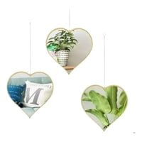 Genérico - Set 3 Espejo Decorativo Pared Colgante Corazón Adorno Jhn