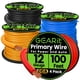 thumbnail image 1 of Kit de cables GearIt, calibre 12, CCA, 100 pies cada uno, 4 colores, 400 pies en total, 1 of 9