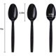 thumbnail image 2 of Plastic Spoons Disposable Individually Packaged Spoons Black, 2 of 3