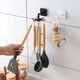 thumbnail image 2 of 2pcs, Wall Mounted Kitchen Rotating Hooks For Utensils, Punch Free & Adhesive Cooking Utensil Rack With 6 Claw, Hooks For Spoons Pot Rags, Kitchen Utensils Hanger Holder, 2 of 3