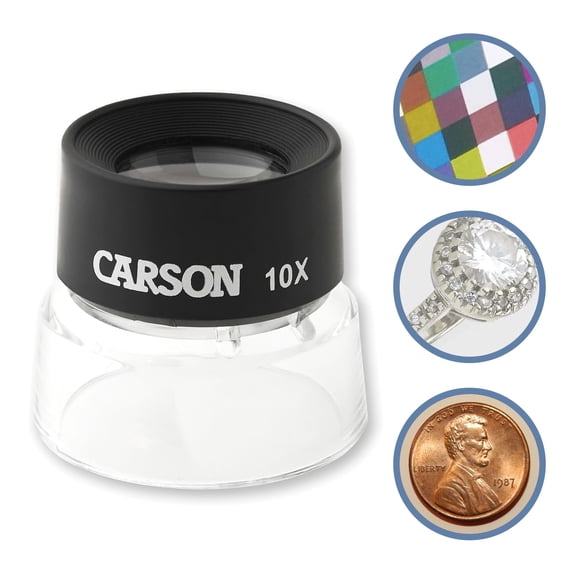 Lupa Carson 10X 2,5 cm Lente 5 cm Base 51 g