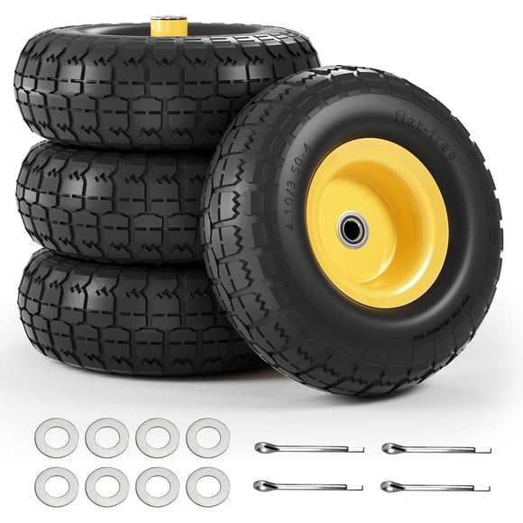 Ruedas neumáticas Iococee de 10" sin aire 4.10/3.50-4, paquete de 4