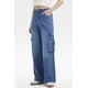 thumbnail image 2 of Jeans Mujer Calce Recto Cargo Corte Diagonal Azul, 2 of 4