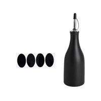 Magideal - Botella De Aceite De Cocina, Dispensador De Aceite De Oliva, Botella De Cerámica De Aspecto Elegante Con Tapa, Lata De Vinagre, Botella Dispensadora Negro