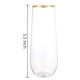 thumbnail image 5 of Champagne Flutes N9R, 9 oz, plástico, sin tallo, borde dorado (paquete de 12), 5 of 7