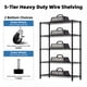 thumbnail image 3 of 5-Shelf Storage Shelves,Wire Shelving Heavy Duty Metal Storage Shelving Unit Adjustable Garage Shelving Rack Pantry Kitchen (Black, 5 Tier,17.7" D x 47.2" W x 75.6" H), 3 of 3