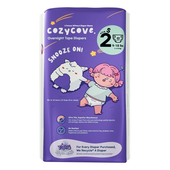 Pañales para bebé Cozycove talla 2 (4-8 kg) paquete de 40