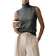 thumbnail image 2 of INSPIRE CHIC Chaleco de Suéter para Mujer Cuello Alto Sin Mangas Suave Chic Sólido en Capas Dobladillo Acanalado Jersey de Punto Top de Tanque Pequeño Gris, 2 of 6