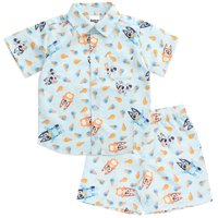 Conjunto De Camisa Y Pantalones Cortos Hawaianos Bluey Bingo Muffin 2T