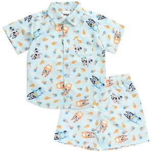 Conjunto De Camisa Y Pantalones Cortos Hawaianos Bluey Bingo Muffin 2T