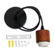thumbnail image 4 of Lámpara Colgante De Madera Con Cable E27, Lámpara Colgante Para Bar, Dormitorio, Cafetería, Color Nogal Blanco., 4 of 5