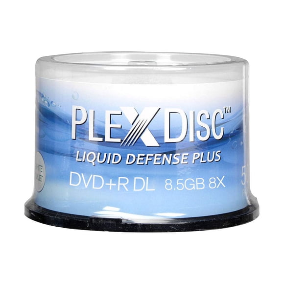 DVD+R DL PlexDisc 608-C04, 8,7 GB, resistente al agua, 50 discos