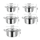 thumbnail image 2 of Juego Set De Ollas 5 Piezas Acero Inoxidable Antiadherente Gris, 2 of 3