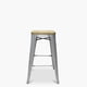 thumbnail image 1 of Taburete Medio 66 Tolix Asiento Madera Plata, 1 of 3