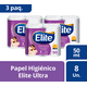 thumbnail image 1 of 3 Paquetes Papel Higiénico Elite Ultra 8 Un 50 Mt, 1 of 6
