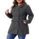 thumbnail image 4 of Abrigo largo de doble botonadura con solapa dentada para mujer de talla grande Agnes Orinda para un invierno elegante 1X Gris oscuro, 4 of 5