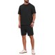 thumbnail image 5 of INSPIRE CHIC Conjunto de 2 Piezas para Hombre: Camiseta de Cuello Redondo con Textura Casual y Pantalones Cortos 4XL Negro, 5 of 6