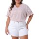 thumbnail image 1 of Agnes Orinda Blusas Florales para Mujer Tallas Grandes con Volantes Cuello en V Volantes Mangas Cortas de Verano Blusa Casual 1X Rosa, 1 of 8