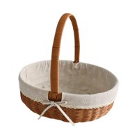 Ioensy - Cesta De Picnic De Ratán Sintético, Cesta De Frutas Tejida Para Bocadillos, Sándwiches, Estilo Parque C